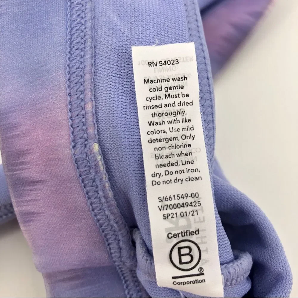 Athleta Girl Swim Top Girls‎ XS 6 Purple Pink Tie Dye High Neck Bikini Top